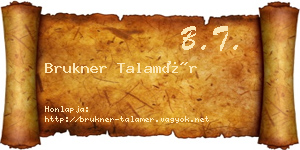 Brukner Talamér névjegykártya